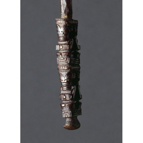 A Rare Marquesas Islands Wood Fan Handle 'Ke'e'